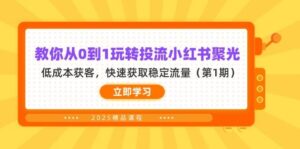 (14260期)教你从0到1玩转投流小红书聚光,低成本获客,快速获取稳定流量(第1期)-91创业网