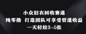 小众旧衣回收赛道，纯零撸 打造团队可享受管道收益，一天轻松3张-91创业网