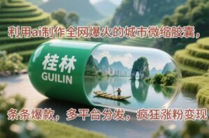 （14704期）利用ai制作全网爆火的城市微缩胶囊，条条爆款，多平台分发，疯狂涨粉变现-91创业网