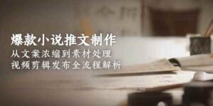 （15098期）爆款小说推文制作，从文案浓缩到素材处理，视频剪辑发布全流程解析-91创业网